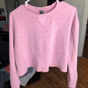 Pink long sleeve sweater crop top